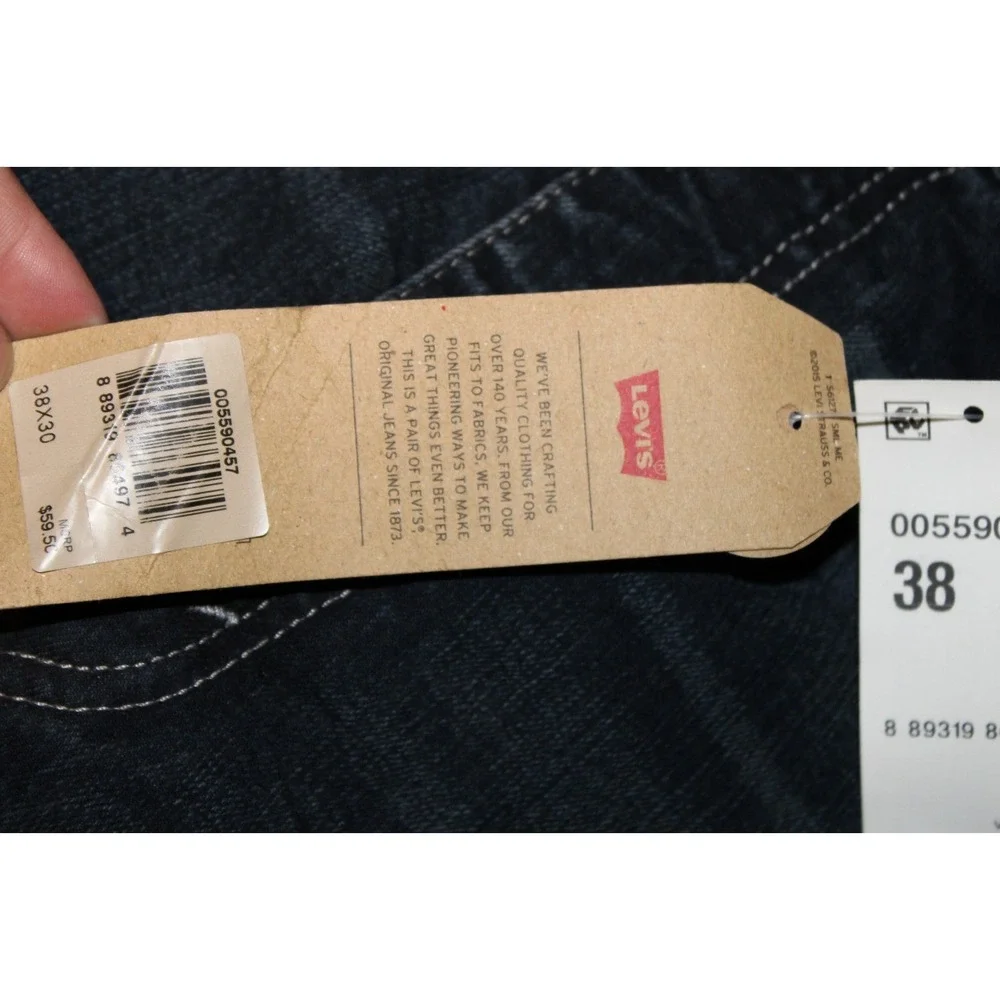 Levis 559 Jeans Mens 38x30 Blue Denim Relaxed Fit Straight Leg Dark Stone Wash